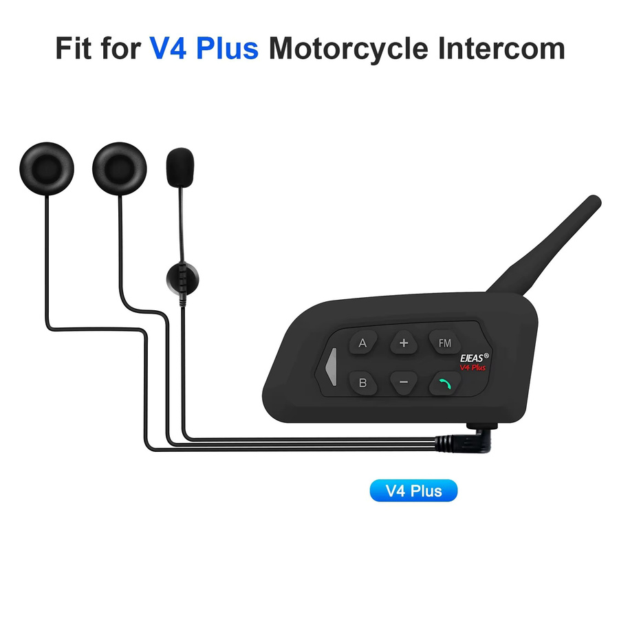 EJEAS HiFi CVC Geräuschunterdrückung Mikrofon-Headset mit 3,5mm Klinkenstecker für Motorradhelm V6 Serie Q2 Q7 V4 Plus in Schwarz - Bild 3