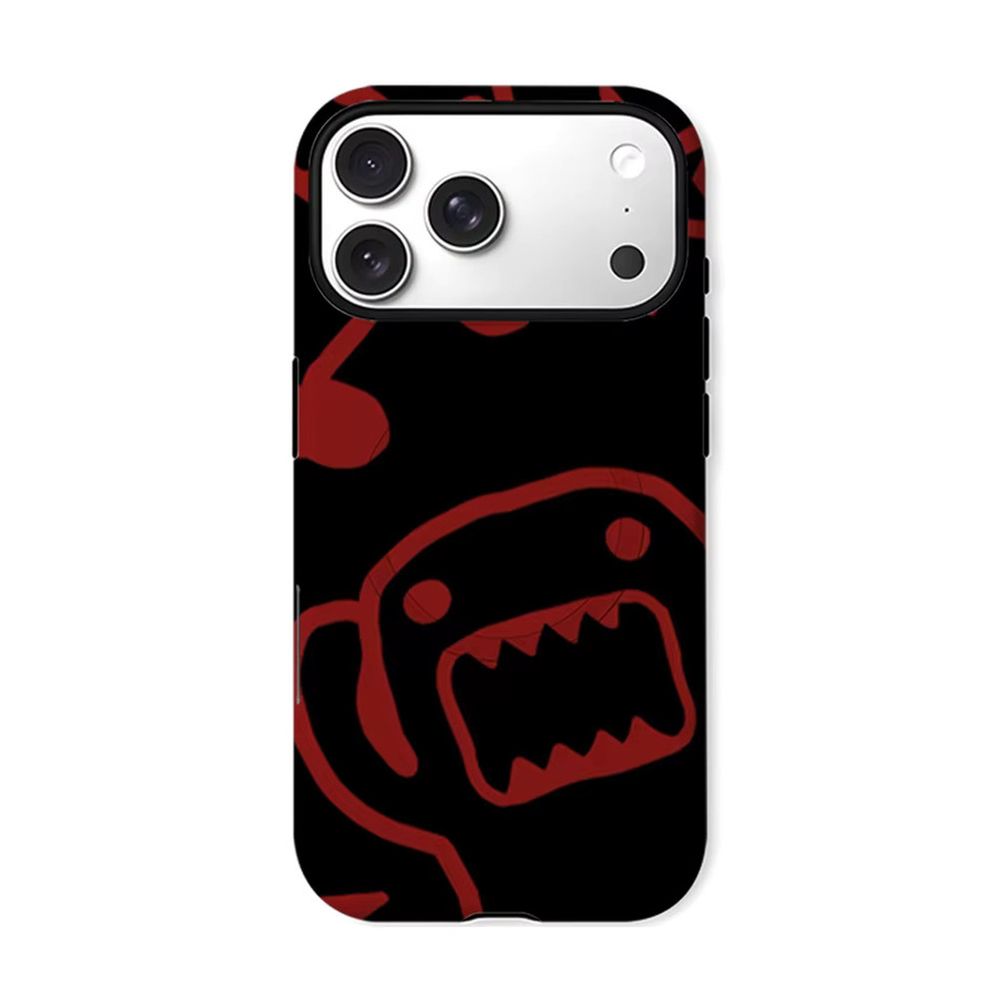 CaseLumi Matte Bumper MagSafe Schutzhülle für iPhone 17 16 15 14 13 Pro Max Stoßfeste Harte PC Hülle Schwarz-Rot Domo-Kun - Bild 6