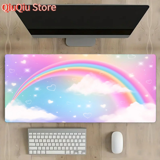 Potdemiel XXL Rainbow Gaming-Mauspad, rutschfeste Schreibtischunterlage in Multicolour, B/T: 900 x 400 mm - Bild 1