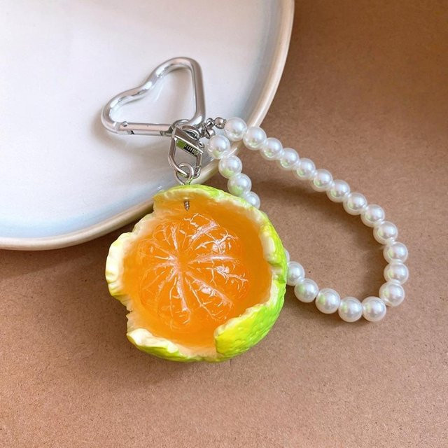 Linyi toy Schlüsselanhänger Orange, Harz, 3D-Fruchtanhänger, Unisex - Bild 1