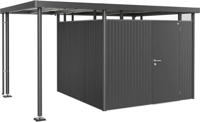 Biohort Seitendach HighLine für Gerätehaus, Grau, Breite: 150 cm, Länge: 275 cm - Bild 1