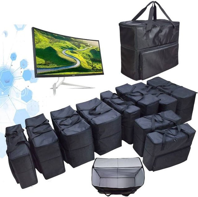 KIZN Tragbare Aufbewahrungstasche für gebogene Bildschirme und Monitore, extra große schützende Laptop-Tasche, Schwarz - Bild 1