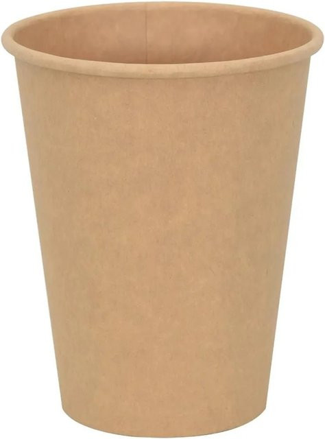 DELUKE Einweg-Pappbecher Braun, 1000 Stück, 300 ml Getränkebecher für Kaffee und Tee - Bild 1
