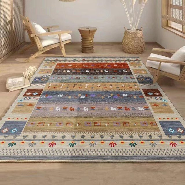 Lodestar Teppich im Retro-Design, Waschbar und Rutschfest, Multicolour, B/T: 60 x 40 cm - Bild 1