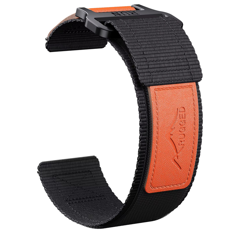 galaone Uhrenarmband Nylon, 24 mm, Schwarz, Unisex - Bild 2