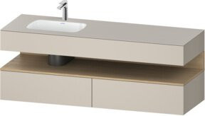 Duravit Einbauwaschtisch-Möbel-Set Qatego in Beige, B/T/H: 160 x 50 x 60 cm - Bild 1