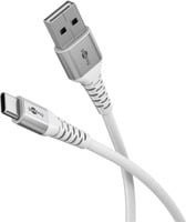 goobay USB 2.0 Textilkabel USB-A auf USB-C in Weiß, Länge: 60 cm - Bild 1