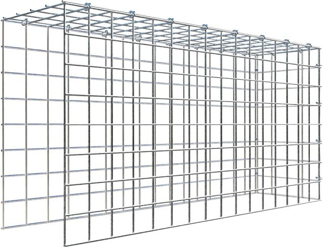 Gabiona C-Ring Anbaukorb Typ 4 in Silbergrau, Maschenweite 5 x 5 cm, B/T/H: 40 x 80 x 20 cm - Bild 1