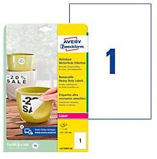 Avery Zweckform Wetterfeste Folien-Etiketten L4775REV-20, Weiß, A4, 210 x 297 mm, für Laserprinter, wiederablösbar - Bild 1