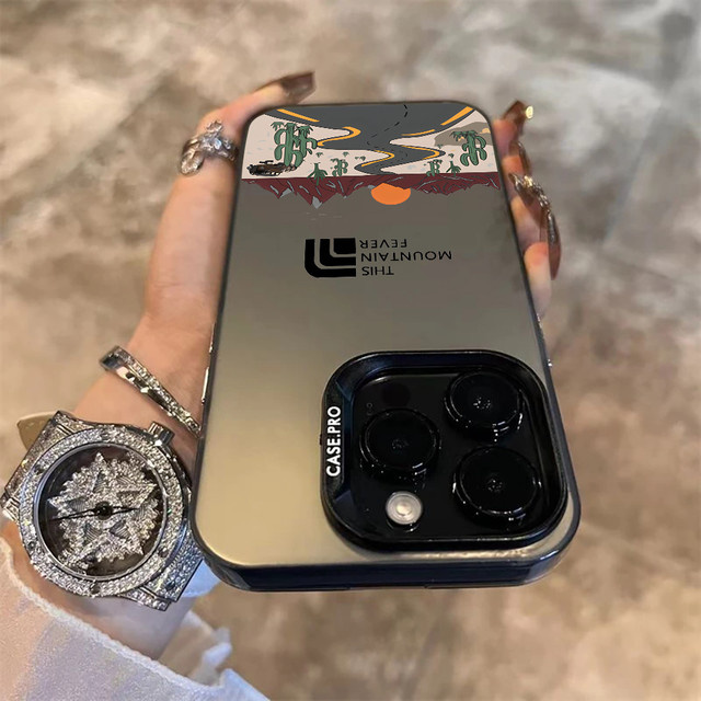 Fishion P-northS Handyhülle mit Gesichtslogo für iPhone 16 15 14 13 12 11 Pro Max Plus Mehrfarbig Aurora Laser stoßfeste Schutzhülle - Bild 1