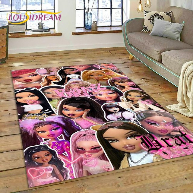 Karpetti Kinderteppich Bratz Girlz Rock 3D Cartoon Design, Rutschfeste Bodenmatte für Wohnzimmer und Schlafzimmer, B/B: 60 x 90 cm, Mehrfarbig - Bild 1