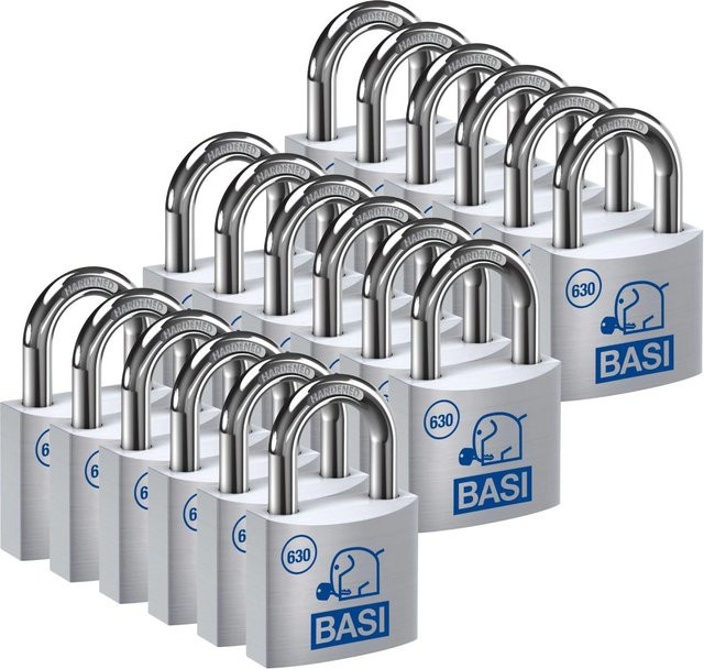 BASI Vorhangschloss Set 18 Stück VHS 630 Gleichschließend Silber Aluminiumgehäuse Breite: 30 mm - Bild 1