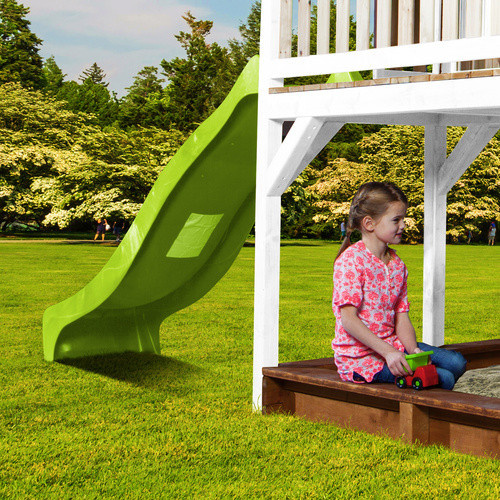 Axi Liam Spielhaus mit Summer Nestschaukel in Braun, Weiß und Lindgrün, B/H/T: 613 x 291 x 277 cm - Bild 3