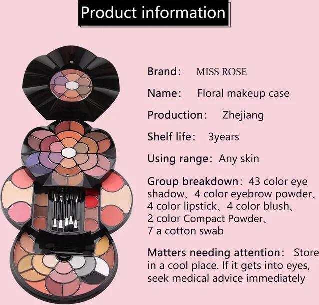 Miss Rose All-in-One Kosmetik-Palette Make-up-Set, Damen - Bild 1