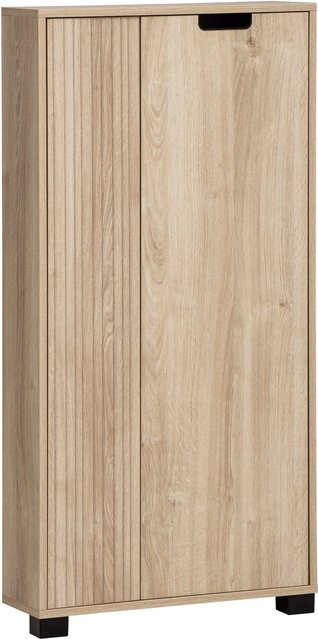 Schildmeyer Highboard Emmik HB 600 in Eiche und Weiß Matt, modern mit Schwenktüren, B/H/T: 124 x 59,8 x 19,6 cm - Bild 1