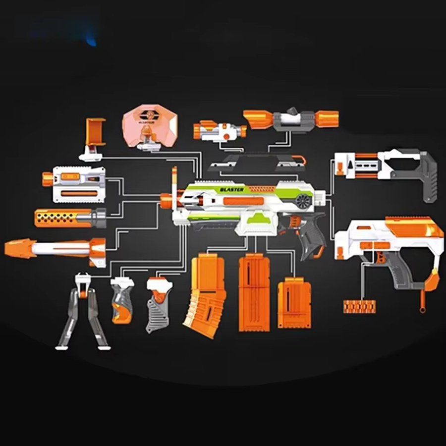 Nerf N-Strike Elite Series Zubehör, Gun Modified Muffler Tail Stock Flashlight Soft Bullets, Kunststoff, Bunt / Mehrfarbig - Bild 2