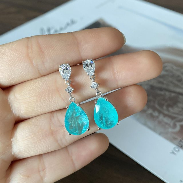 YIRAN Jewelry Schmuck-Set, Tropfenförmiger Ring, Anhänger, Halskette, Ohrstecker, Kupfer, gray, Zirkonia, Damen - Bild 1