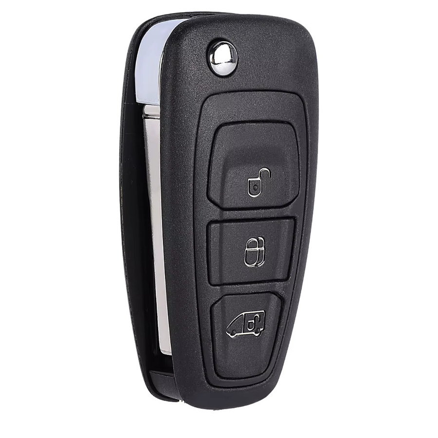 KEYECU Fernschlüsselgehäuse in Schwarz für Ford C-Max S-Max Focus Ranger Galaxy Mondeo Transit Tourneo Custom PX1 und Mazda BT50 HU101 - Bild 2