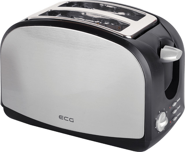 ECG Toaster ST 968 in Schwarz und Silber aus Edelstahl - Bild 1