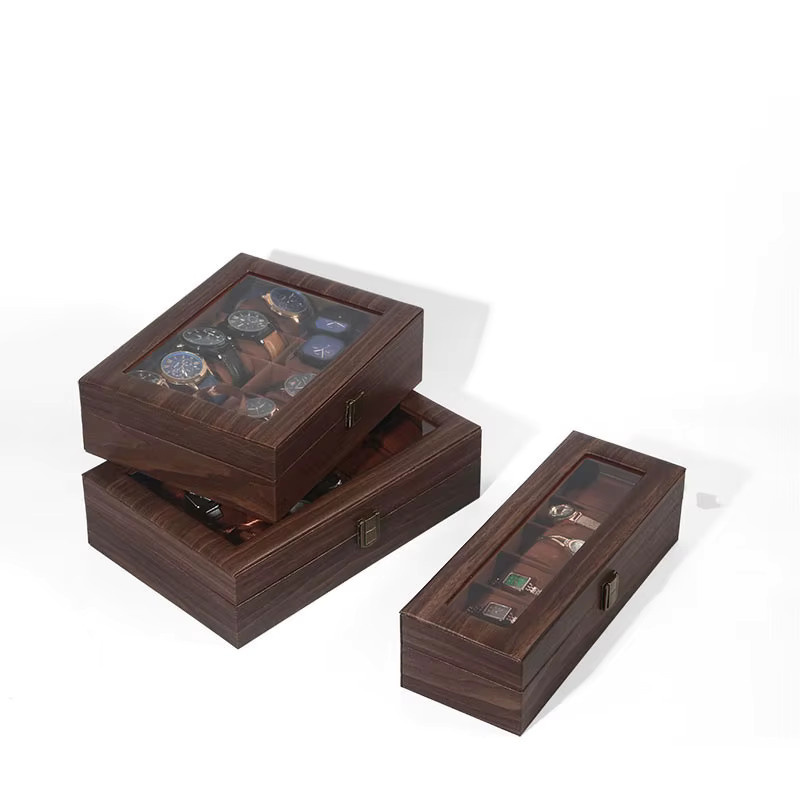 DELESY Uhren Display Box, PU Leder, Braun - Bild 2