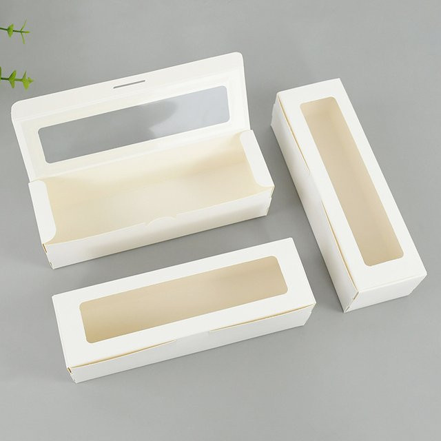 ZQCXLD Rechteckige Fensterbox aus weißem Kraftpapier für Süßigkeiten und Geschenke - Bild 1