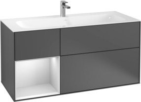 V&B Waschtischunterschrank Finion Wandbeleuchtung in Anthrazit lackiert, B: 119,6 cm, T: 49,8 cm - Bild 1