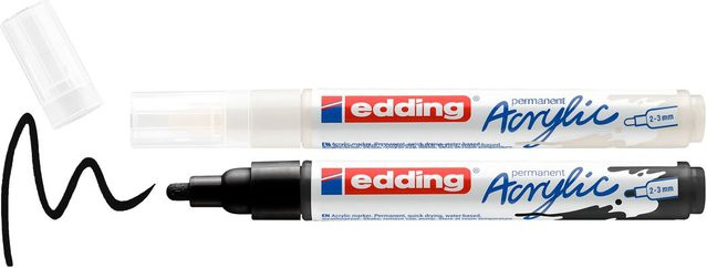 edding 5100 Acrylmarker Set, Farben: Schwarz und Weiß, 2er-Pack - Bild 1