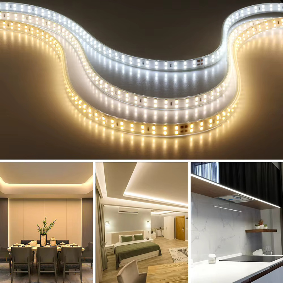 TRANYTON LED-Streifen wasserdicht mit EU-Stecker, zweireihig SMD2835, 180 LEDs/m, 220 V, CCT-Farbtemperatur wählbar - Bild 2