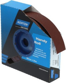 Norton Sparrolle K20N Schleifband für Bandschleifer, Körnung P120, Breite: 38 mm, Länge: 25 m, für Holz und Metall - Bild 1