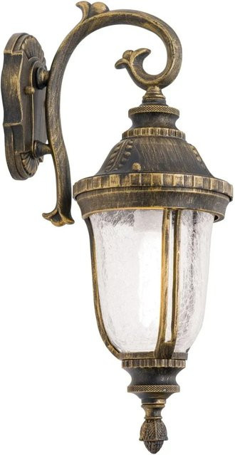 Orion Leuchten Außen Wandleuchte August in Antik Bronze mit transparentem Krinkelglas und E27 Fassung - Bild 1