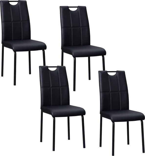 HTI-Living Stuhl Denton 4er Set aus Kunstleder in Schwarz mit Metallgestell - Bild 1