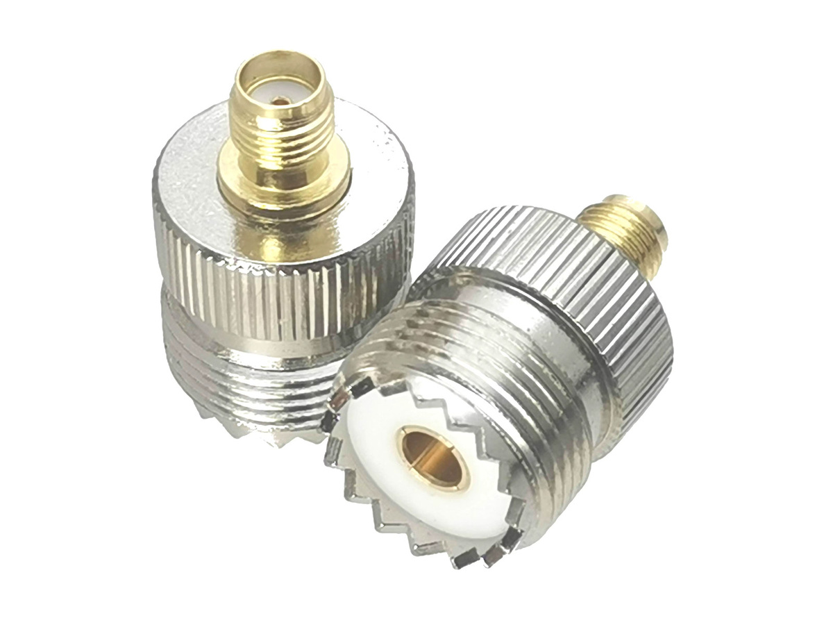 SMA zu UHF PL259 SO239 RF Koaxial Adapter Set aus Messing in Gold und Silber - Bild 1