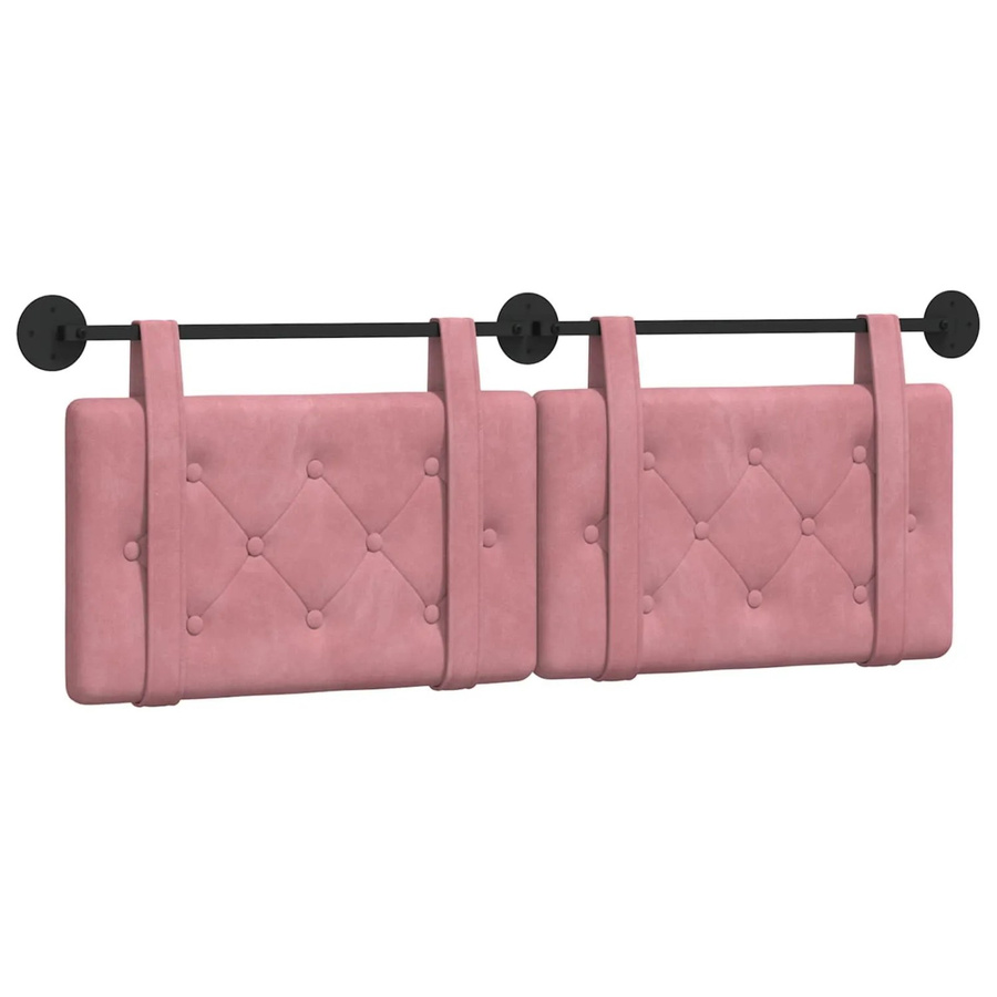 vidaXL Wandmontiertes Polsterpaneel aus Samt in Rosa, B/H/T: 150 x 55 x 5 cm - Bild 2
