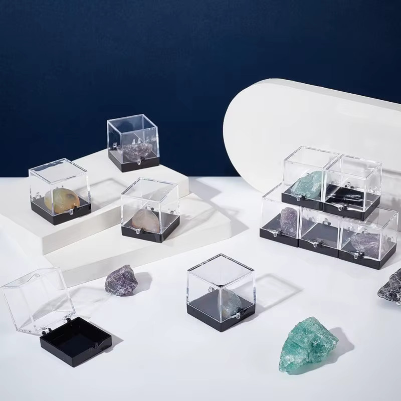 20 Stück PGY Acryl-Mineralproben-Displayboxen aus Kunststoff, transparente Vitrinen mit Deckel für Edelsteine, Münzen und Diamanten - Bild 4