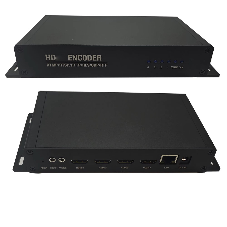 SATLINK 4-Kanal Video-Encoder in Schwarz mit 4K Ultra HD, HDMI zu IP und Unterstützung für H265, H264, HEVC sowie Protokolle wie UDP, HTTP, SRTMP, RTMP und RTSP für Webcast Push-Streaming - Bild 2