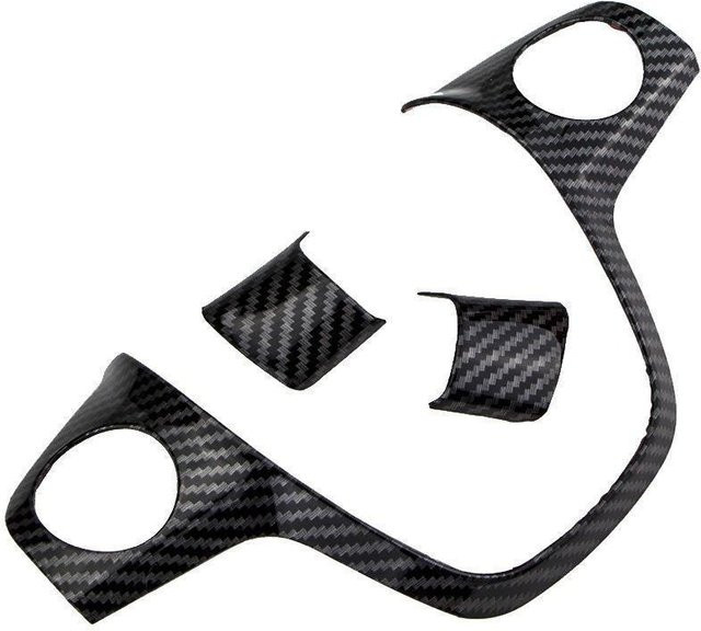 Topfactory 3er-Set Kohlefaser-Lenkradabdeckung passend für Ford Focus Escape Kuga C-Max in Schwarz - Bild 1