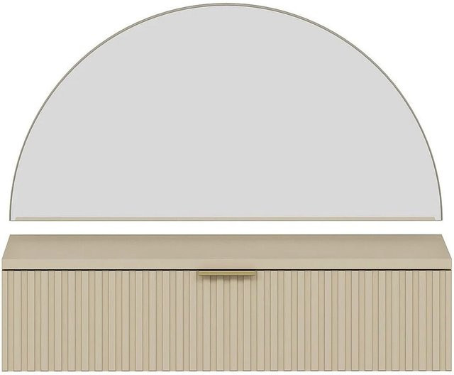 Schminktisch Fralyn von Vente-unique mit Hollywood LED-Spiegel in Beige, Breite: 80 cm - Bild 1
