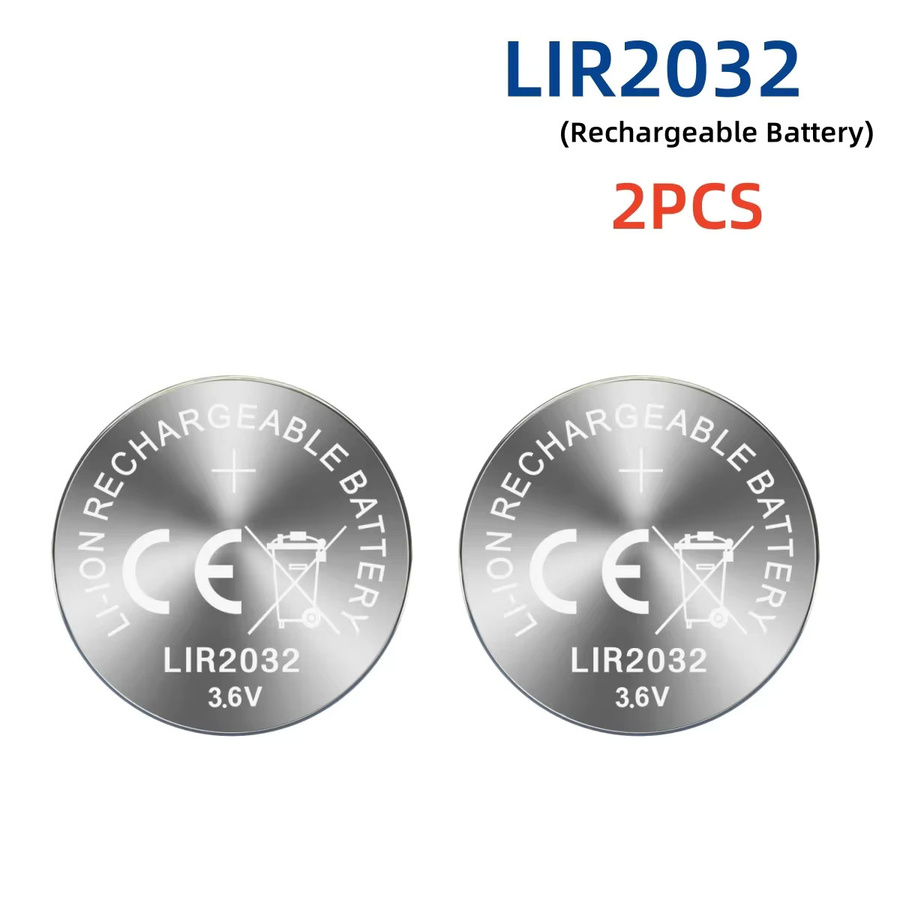 Koonenda 3,6V LIR2032 Wiederaufladbare Lithium-Knopfzelle in Silber mit Ladegerät - Bild 2