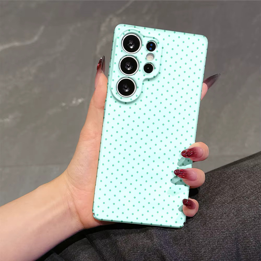 Stoßfeste Doppelschichtige Handyhülle mit Polka-Dot-Muster für Samsung Galaxy S26 S25 S24 S23 Ultra Plus in Mintgrün - Bild 2