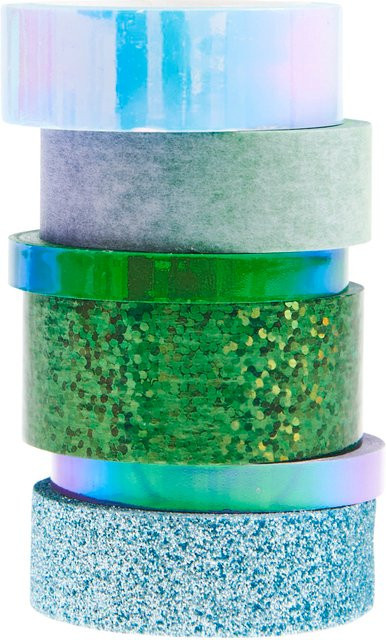 Rico Design Paper Poetry Mixed Tape Set Glamour in Blau-Mix und Grün - Bild 2