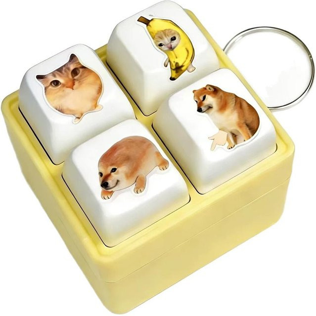 Binchi Outdoor Equipment Shiba Inu Hund Katze Stimmen Knopf Schlüsselanhänger, Fidget Spielzeug - Bild 1