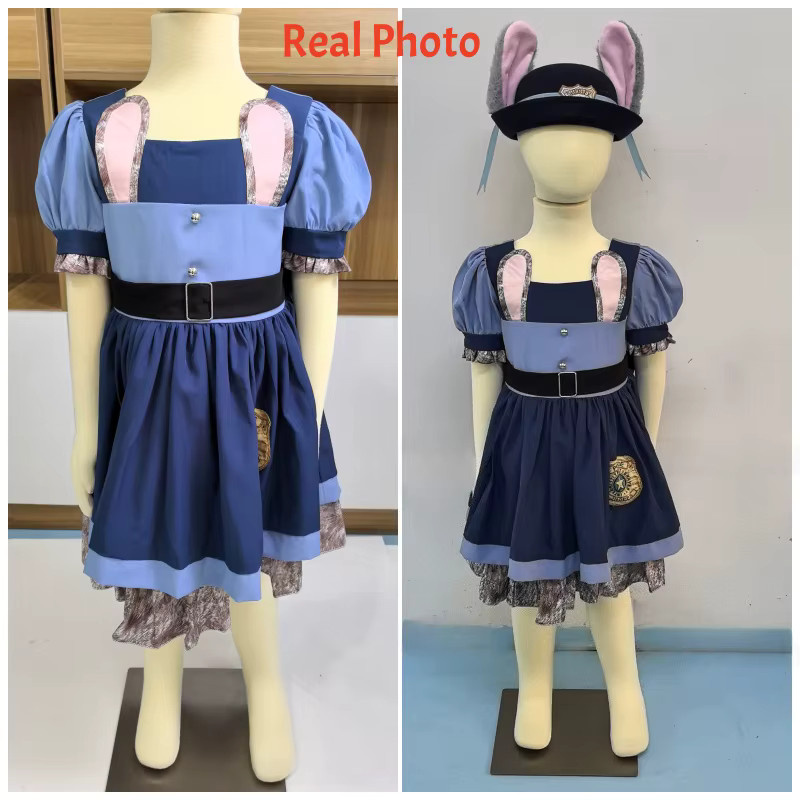 Paw Patrol Zoo Rabbit Judy Cosplay Kostüm, Mädchen, Polizist Hase Kleid mit Gürtel - Bild 2