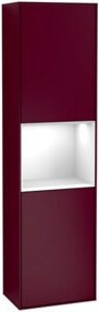 V&B Finion Hochschrank mit LED-Beleuchtung und Glastüren in Weiß, B/T/H: 41,8 x 15,0 cm x 151,6 cm - Bild 1