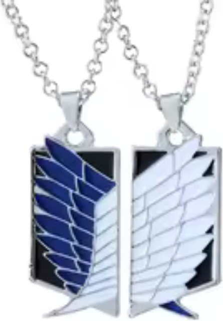Anhänger Halskette Anime Angriff Titan Wings of Liberty, Silber, Damen - Bild 1