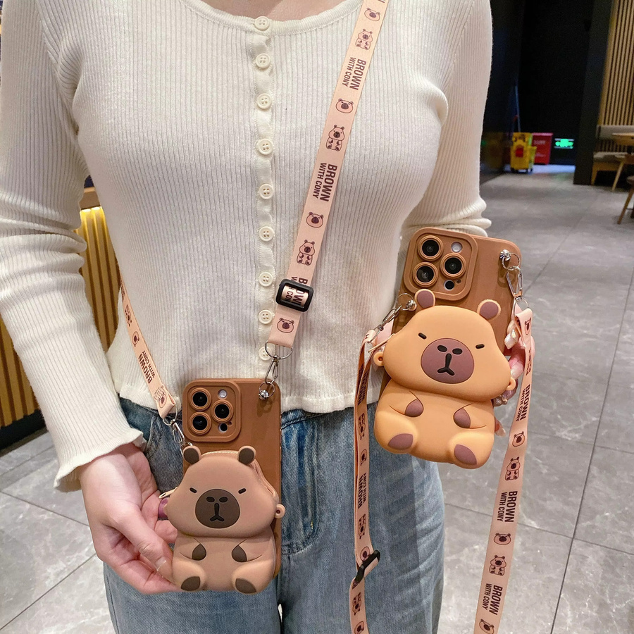 MOQINO Brieftaschen-Hülle mit Seil für Samsung Galaxy A16 A06 A26 A56 A04E A05 A05s A15 A25 A35 A55 in Braun - Bild 2