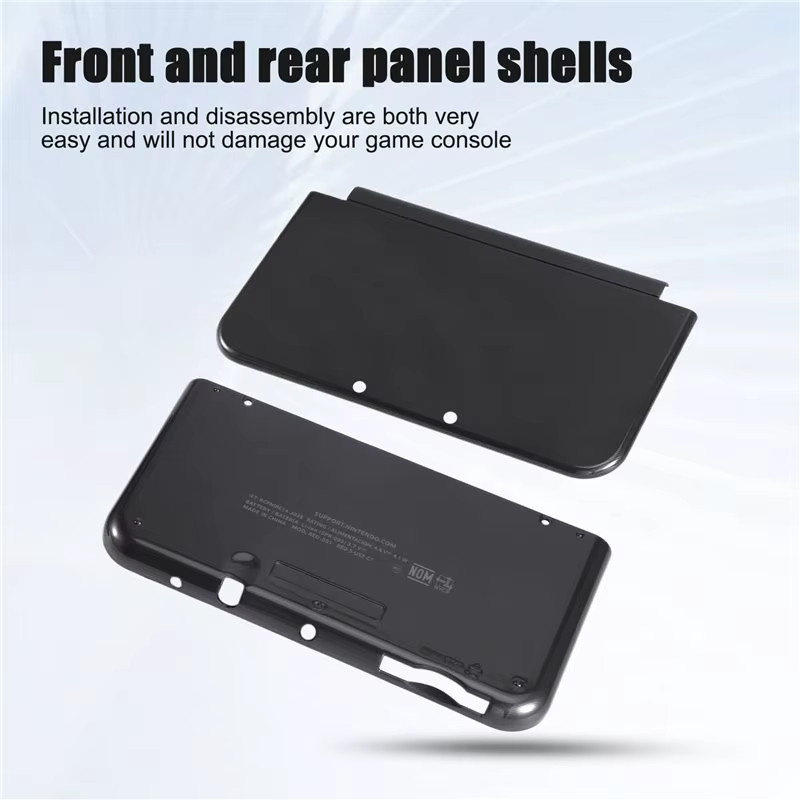 B50B-Durable Gehäuseabdeckung für New 3DS XL und New 3DS X, Vorder- und Rückseite Frontplatten-Set, Schwarz - Bild 4