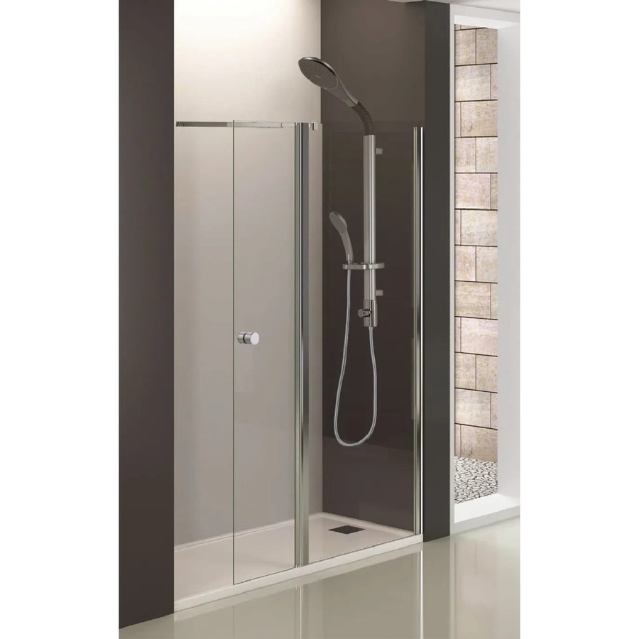 Sanotechnik Duschkabine GRANDE Eckduschkabine mit Drehtür, Glas transparent, Silber, B: 130 cm, H: 195 cm - Bild 2