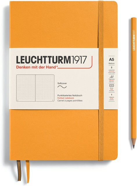LEUCHTTURM1917 Notizbuch Medium Softcover A5 Dotted Rising Sun in Beige und Orange - Bild 1