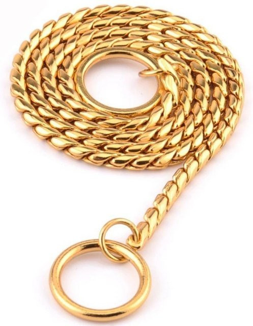Schlangenkette Edelstahl, schwarz, gold, 45 cm - Bild 1