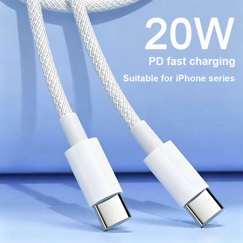 USB-C PD 20W Schnellladegerät mit 5A Datenkabel für Apple iPhone und iPad in Weiß - Bild 4